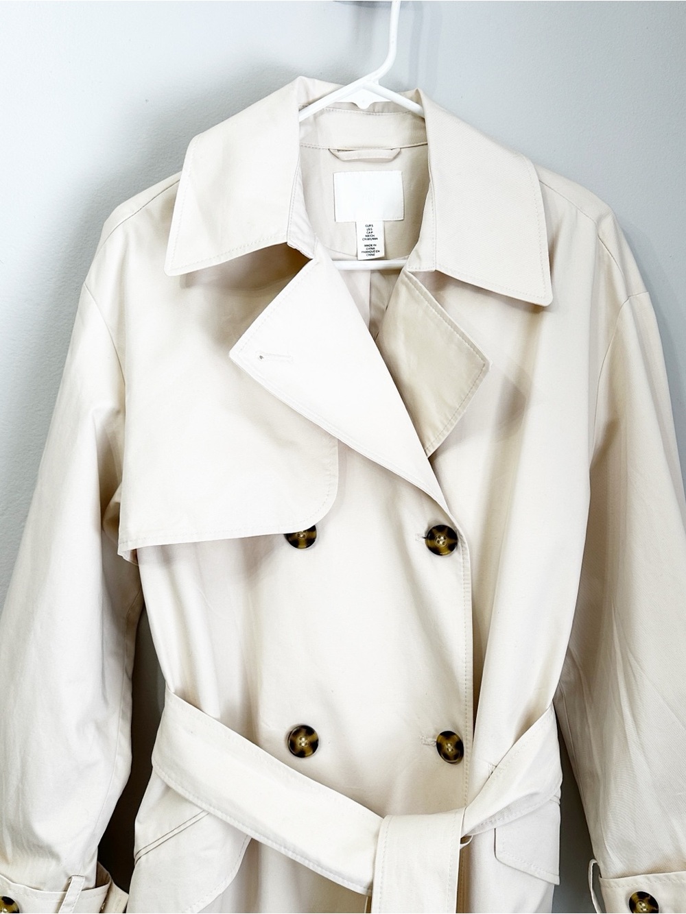 H&M Beige Trench Coat with Belt NWOT - Picture 6 of 12